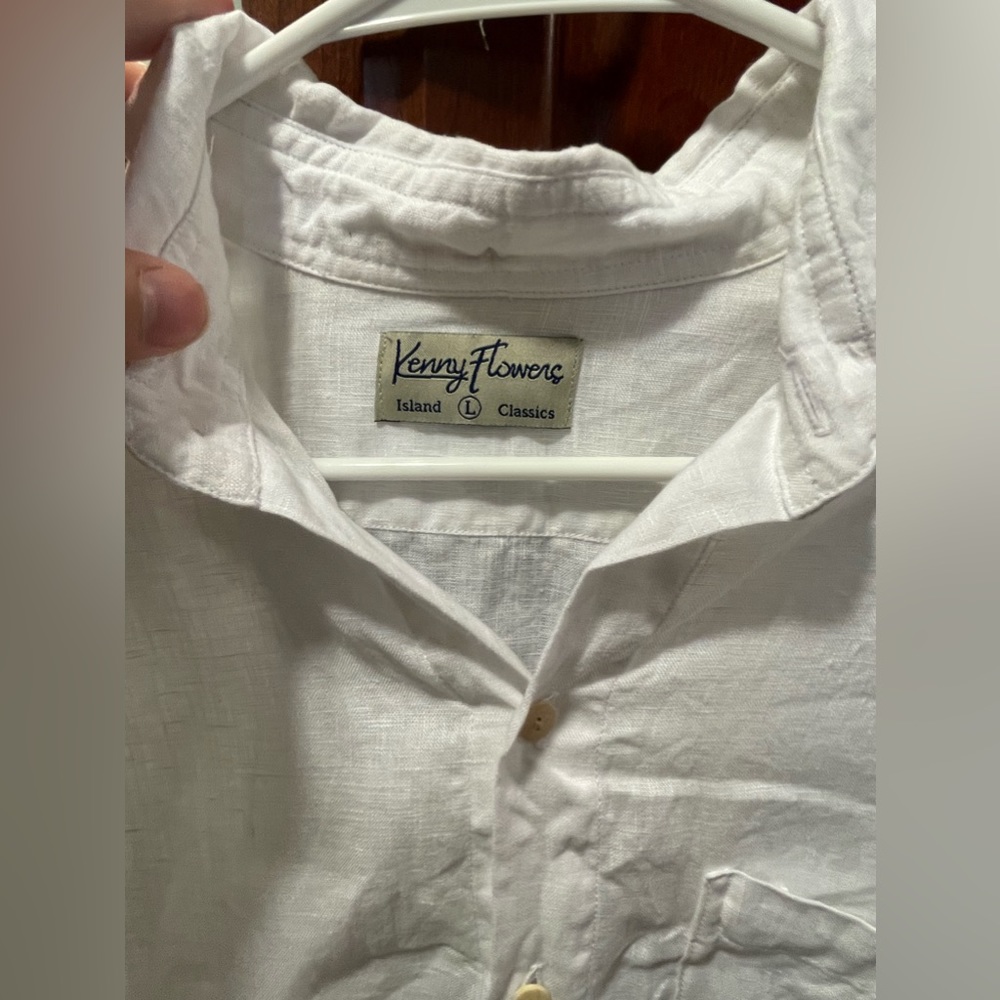 White linen long sleeve shirt